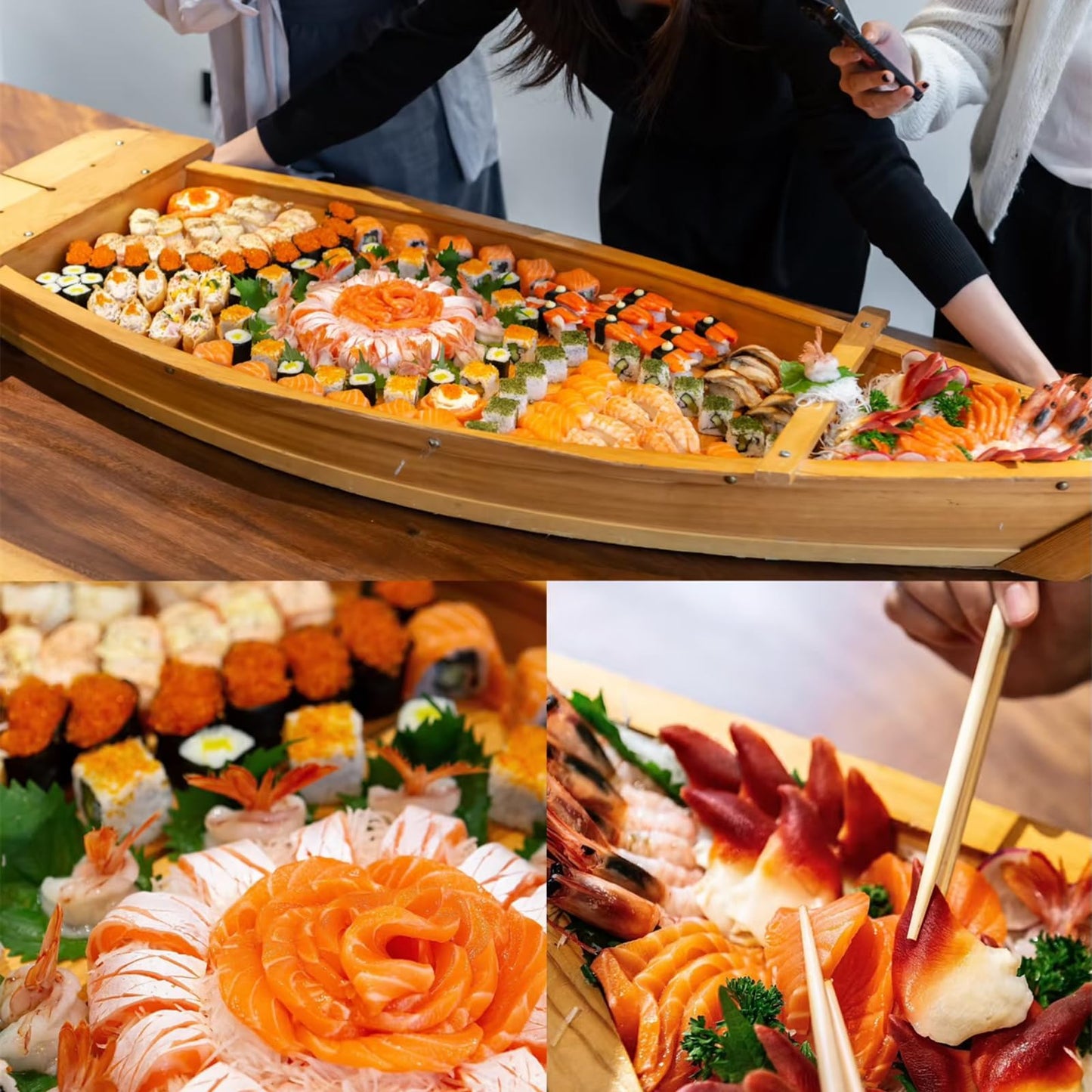 SYXRTSH 28" Sushi Boat Serving Tray, Sushi Plate for Restaurant or Home, Large Sushi Boat Tray for Restaurant Use