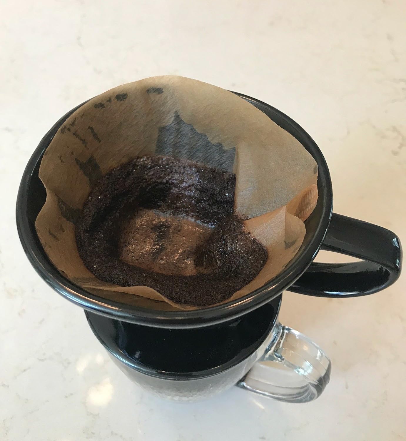 Coffee Pour Over Single Cup Ceramic Brewer Coffee Maker (Black)