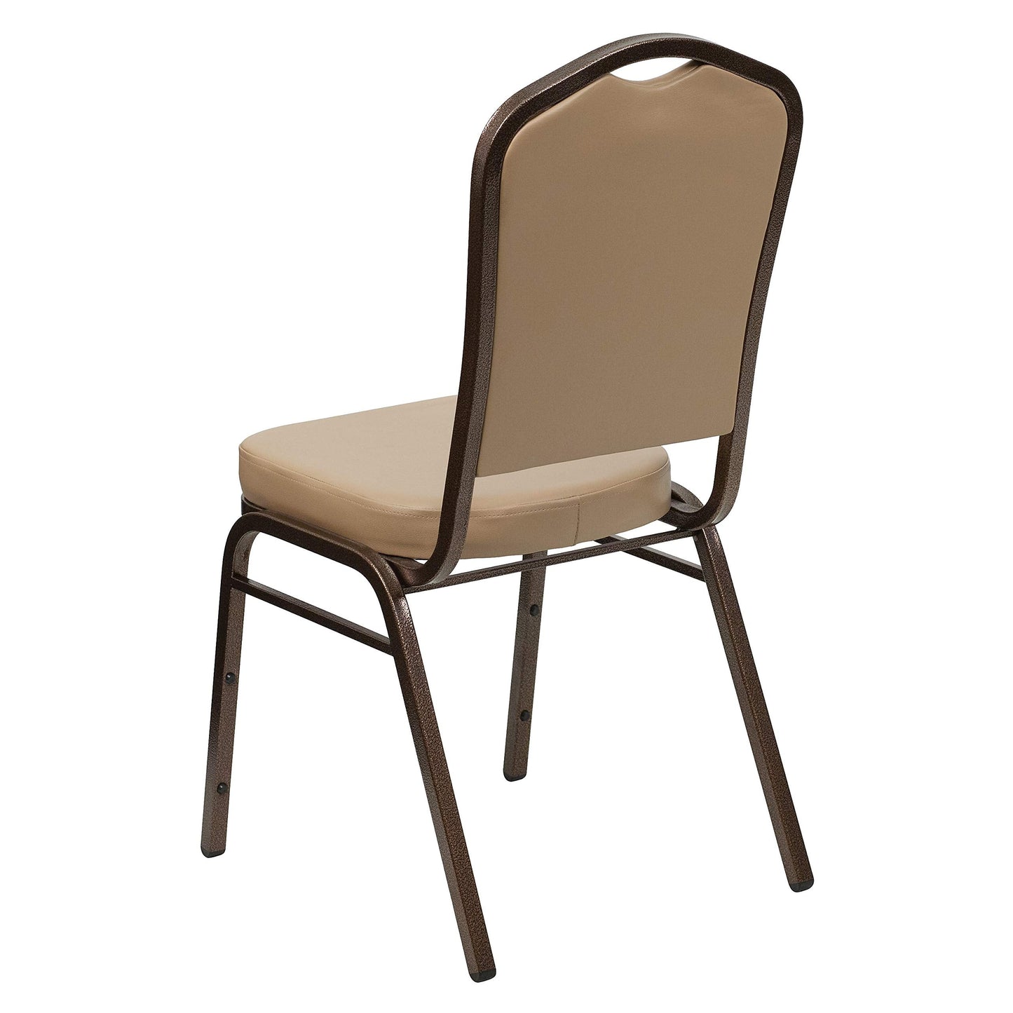 Flash Furniture 4 Pack HERCULES Series Crown Back Stacking Banquet Chair in Tan Vinyl - Copper Vein Frame