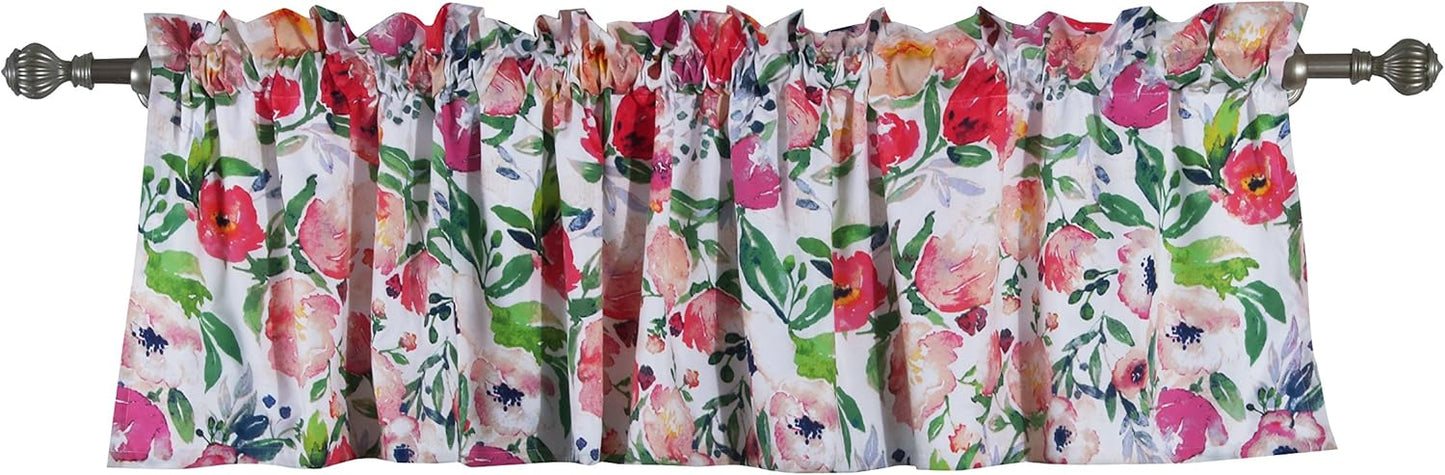 Blossom Watercolor Floral Window Valance by Barefoot Bungalow - 84 W x 19 L inches