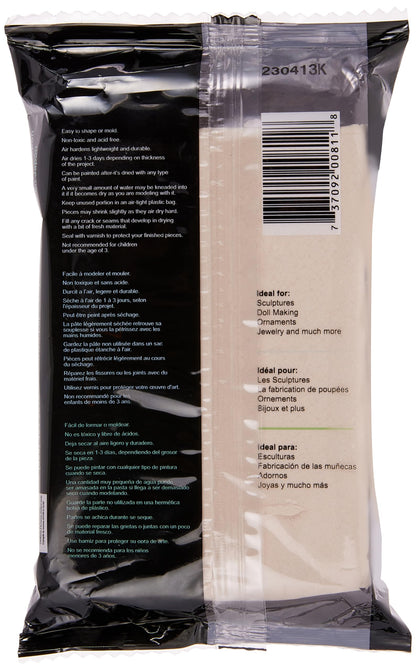 Creative Paperclay for Modeling Compound, 16-Ounce, White, 4" x 1" x 8" (Length x Width x Height)
