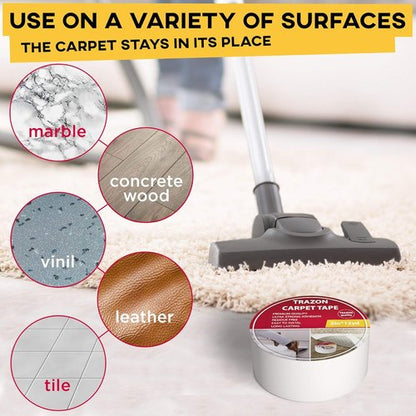 Carpet Tape Double Sided by [Brand Name] - Heavy Duty Rug Grippers for Hardwood Floors | 2 Inch x 15 Yards, Residue Free Adhesive