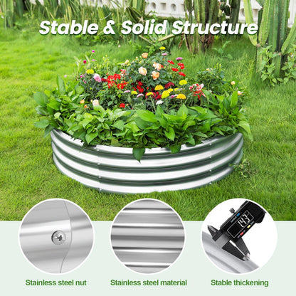 Land Guard Galvanized Raised Garden Bed Kit, Galvanized Planter Raised Garden Boxes Outdoor, Round Large Metal Raised Garden Beds for Vegetables ……