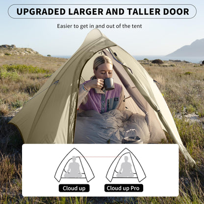 Naturehike Cloud up Pro 2 Person Tent, Double Layer Waterproof Two Person Tent,Ultralight 2 Person Backpacking Tent with Footprint