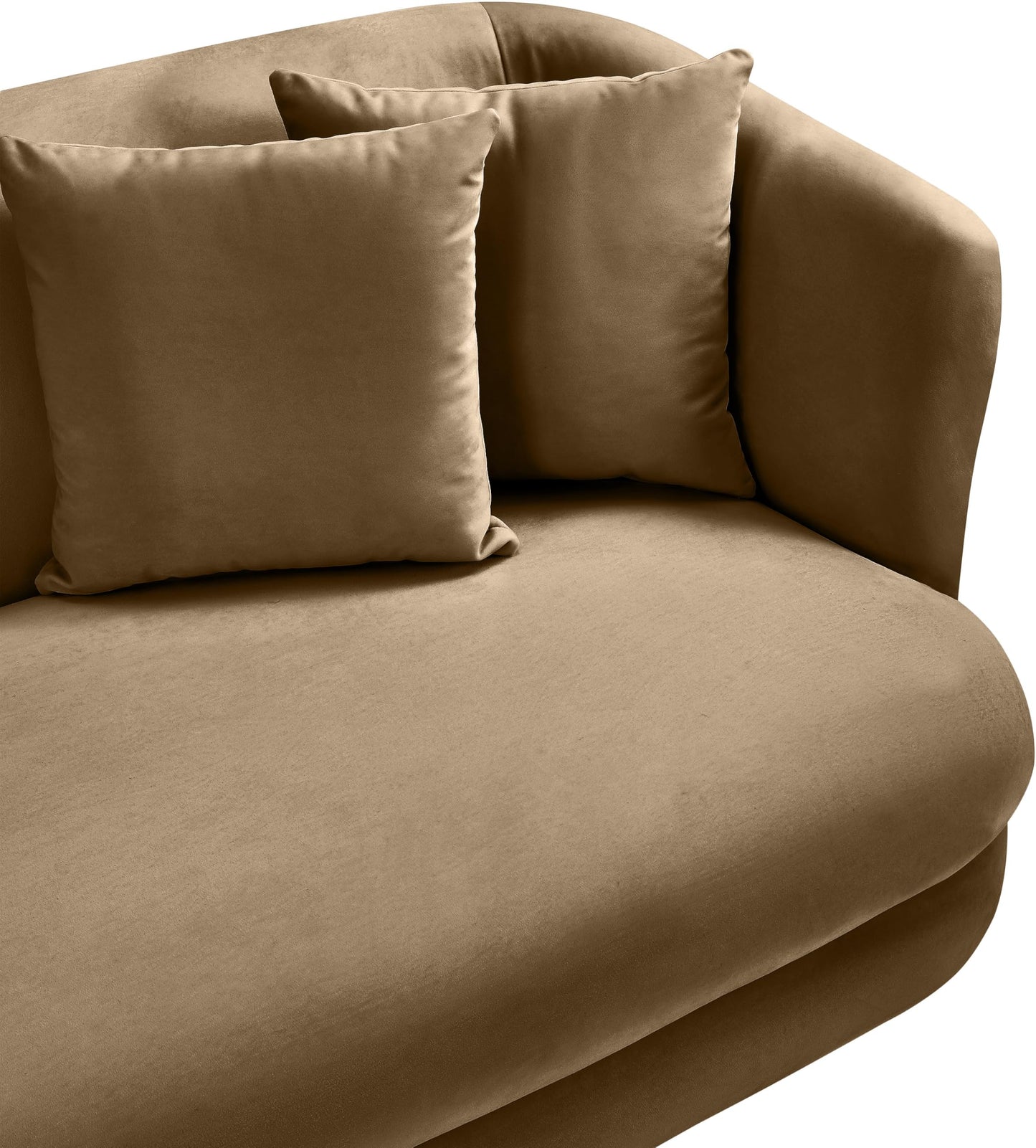 Meridian Furniture 699Taupe-C Alder Collection Modern | Contemporary Chair with Ultra Luxe Taupe Velvet, 460 GSM Velvet, Solid Wood Frame, 38" W x 36" D x 30" H, Taupe