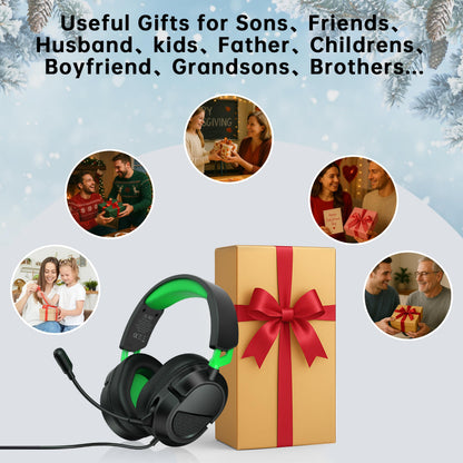 Gaming Headset for Xbox Series X、Xbox Series S/One、PS5、PS5Pro、PS4、PC 207g Headset with Clear Mic for Work 𝟐𝟎𝟐𝟔 𝐔𝐩𝐠𝐫𝐚𝐝𝐞 Wired Gaming Headphones with Mic、3.5mm Splitter、79in Cable.Gamer Gifts