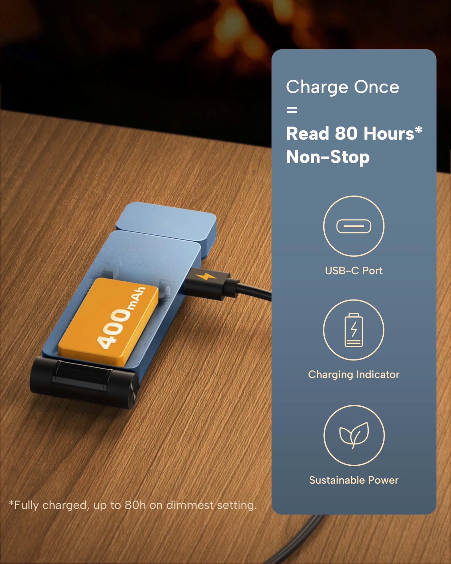 86lux Book Light, Rechargeable Clip-On LED Reading Light for Bed & Night Use - 3 Color Temperatures with Stepless Dimming, Ultralight Bookmark Design for Kids, Book Lovers, Grey