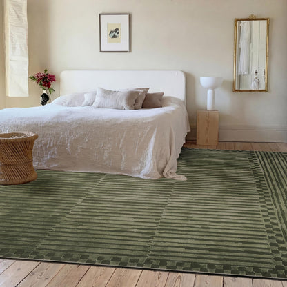 Revival Rugs Soloba 8'x10' Area Rugs for Living Room Bedroom Dining Room - Washable, 100% Recycled, Oeko-TEX Certified, Modern, Medium Pile, Green