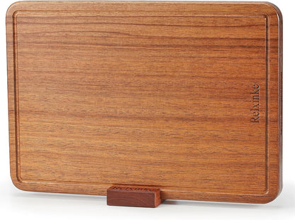 13 8.7 Inch Solid Teak Wood Cutting Board One Piece Non Glued Thick Crack Resistant Wooden Chopping Board