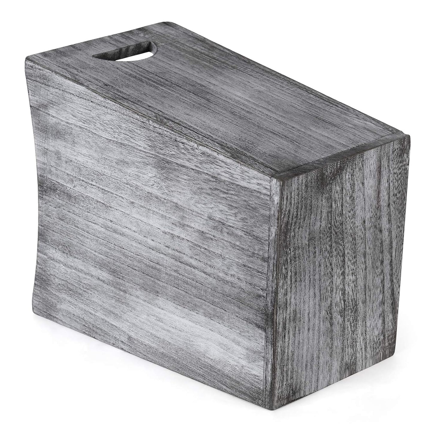 BTY Farmhouse Wooden Trash Can, Small Square Wastebasket, Rustic Torched Container Bin Holder for Kitchen, Office -