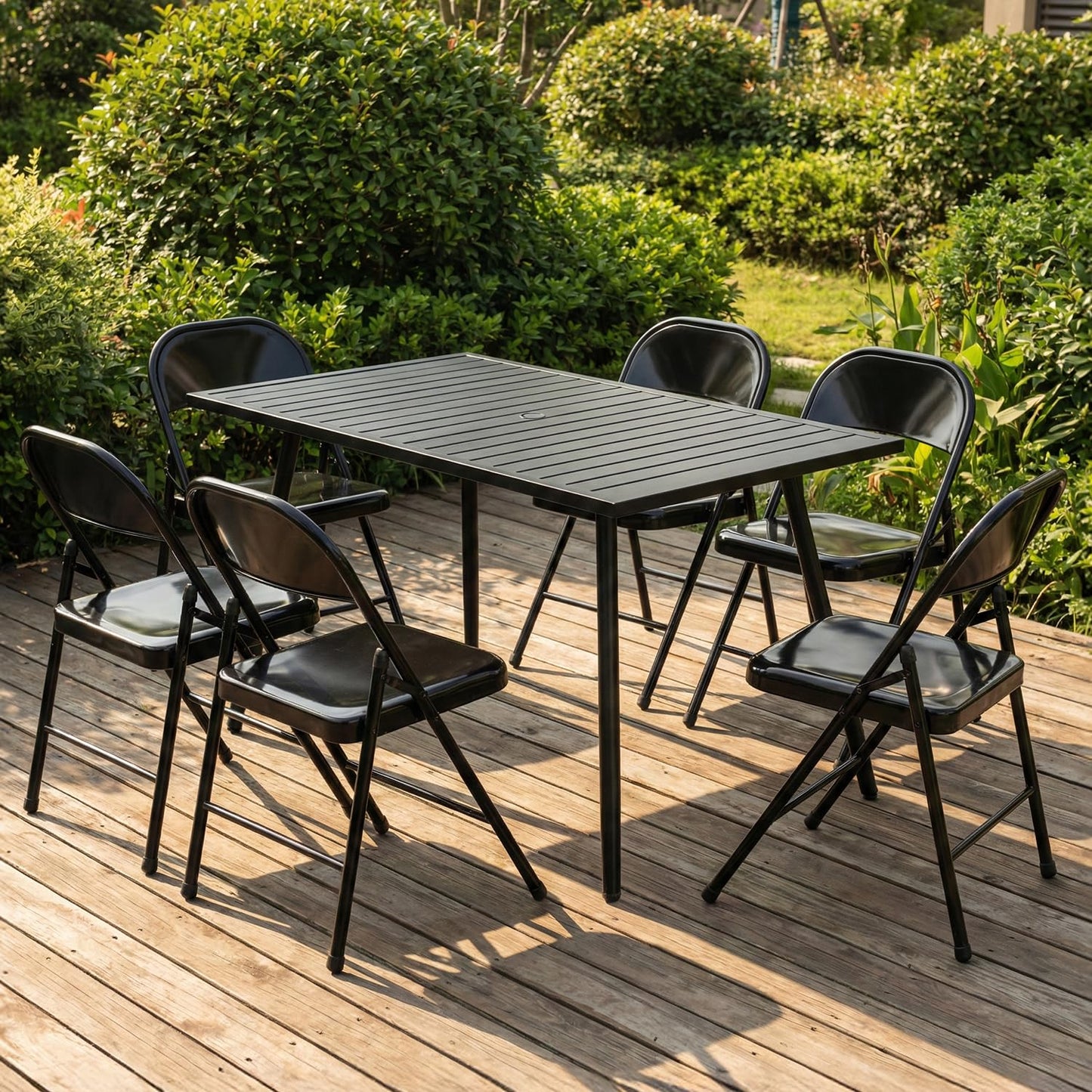 LING RONG Metal Folding Chairs 12 Pack All Steel Metal Frame Portable Commercial-Grade Foldable Chair with Double Hinged for Office Wedding Party Patio Dinning Events, Onyx Black