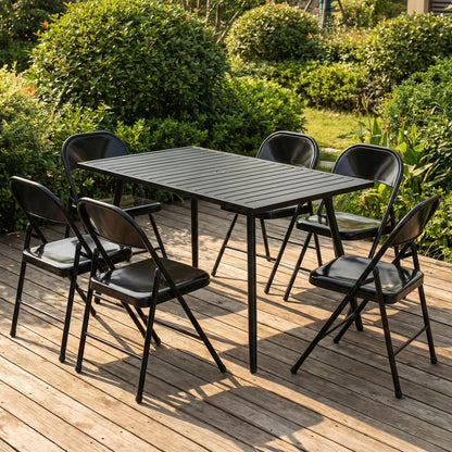 LING RONG Metal Folding Chairs 12 Pack All Steel Metal Frame Portable Commercial-Grade Foldable Chair with Double Hinged for Office Wedding Party Patio Dinning Events, Onyx Black