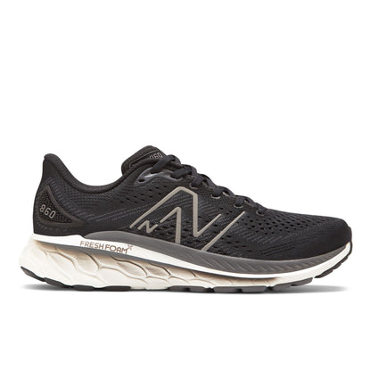 New Balance Men's Fresh Foam 860 V13 Running Shoe, Black/White, 9 Medium