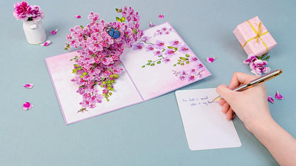 PQ Bees Orchid Happy 90th Birthday Card, 3D Birthday Cards for Women, 6x8in Pop Up Gifts for Mom, Wife, Him, Her, Daughter, Sister, Grandma (Size 6x8 - Happy 90th BD)