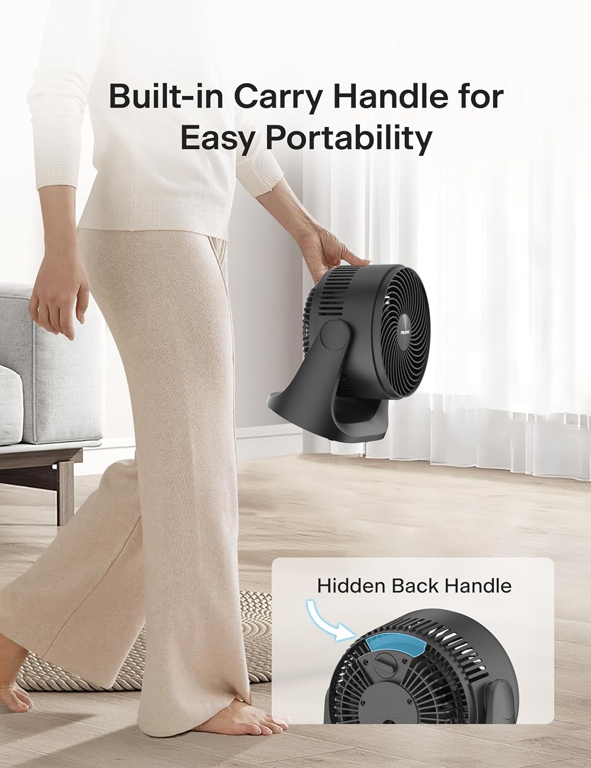 Pelonis 3 Speed Small Room Air Circulator Fan, 7-inch Blade Table Top Fan for Bedroom