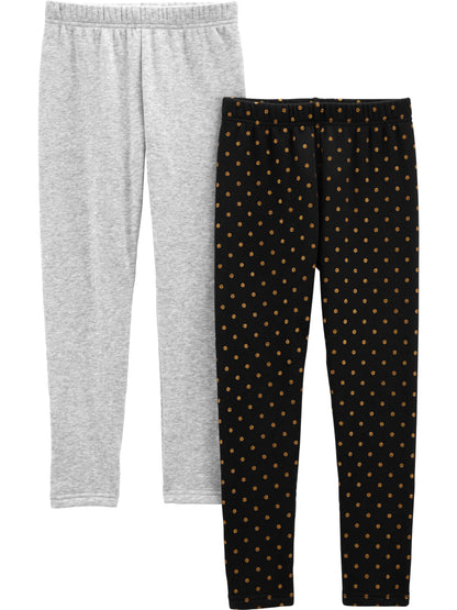 Simple Joys by Carter's Toddler Girls' Lightweight Fleece-Lined Leggings, Pack of 2