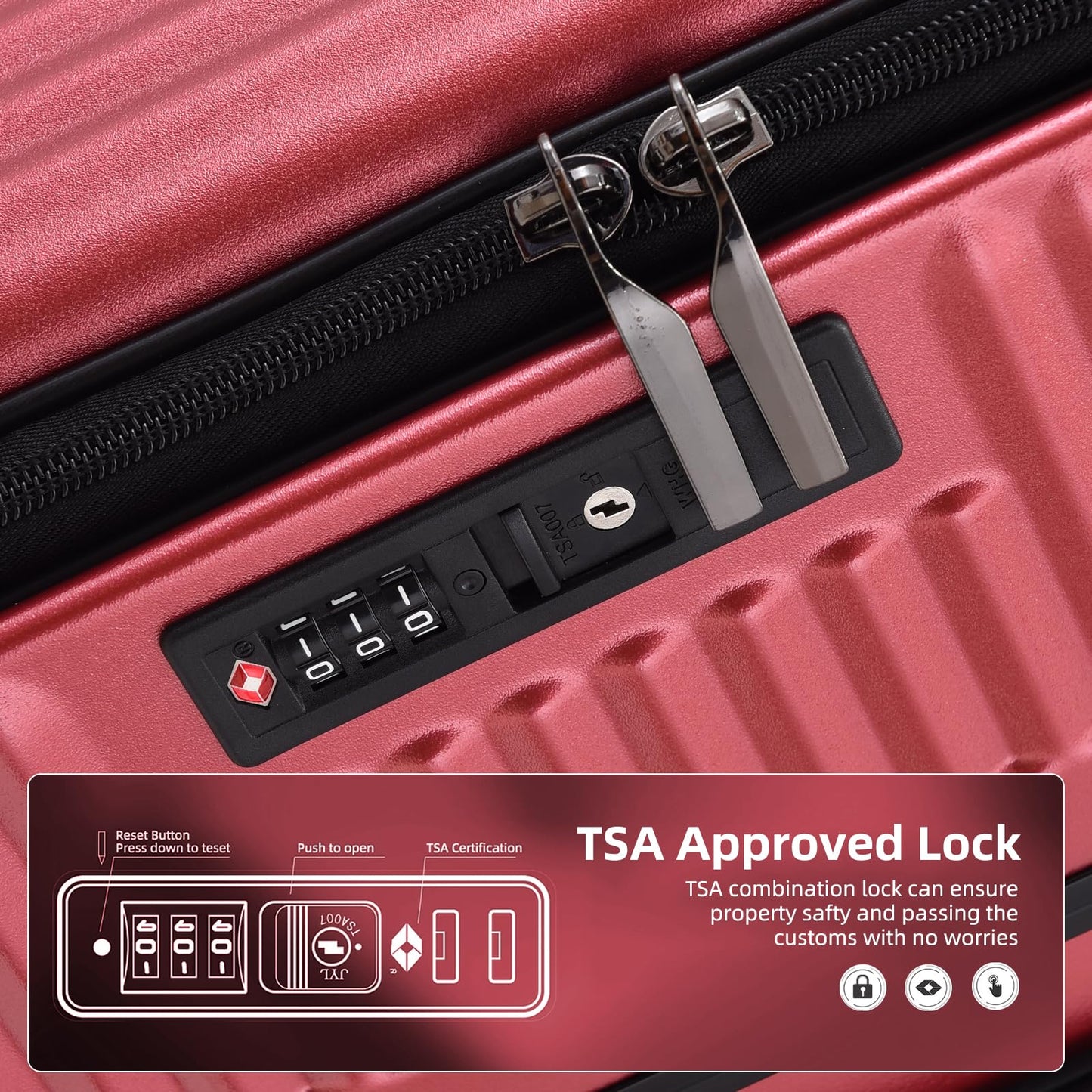 Kaleenie 2 pieces 20/29 Aluminum Frame Carry On and Checked Luggage Set with Side Opening, Lightweight Hardshell ABS+PC Trunk Suitcase with TSA Lock, 360° Universal Wheels & Adjustable Handle,Wine Red