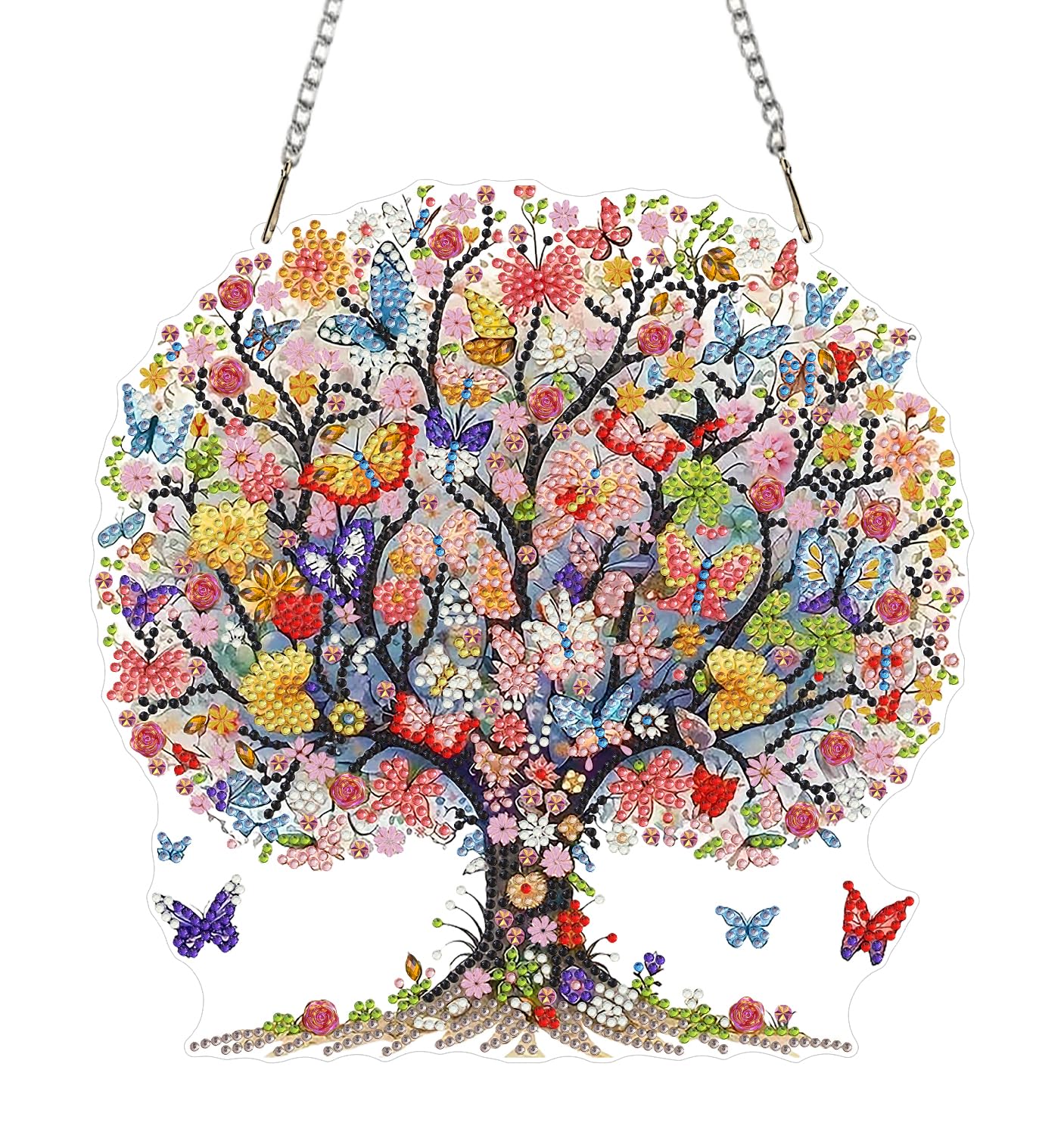 Life tree Diamond Art Hanging Kit for Adult, Painting Hanging Ornament Kit, Special Shaped Rhinestone,DIY Acrylic 5D Diamond Art Window Pendants Home Garden Wall Kits Hanging,Double Sided (Lifetree)