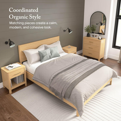 Bush Home Vera 3 Drawer Dresser, Bedroom Storage Furniture, Vera Collection, Natural White Oak