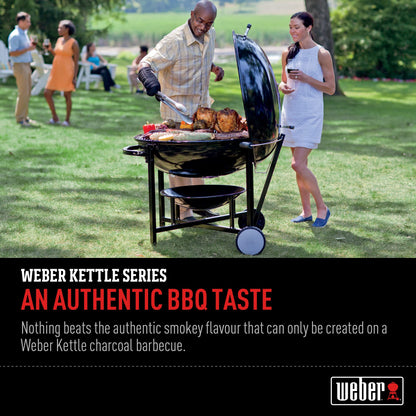 Weber The Ranch Charcoal Kettle Grill, 37" – Massive Outdoor BBQ Grill with Stainless Steel Hinged Cooking Grate, Tuck-Away™ Lid Holder & Porcelain‑Enameled Bowl