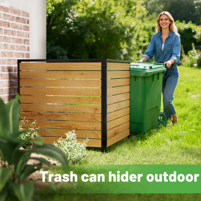 2 Panels No Dig Wooden Privacy Fence Screen, 42" H X 40" W Outdoor Air Conditioner Fences, Hide Trash Bins Or Ac Units, Decorative Garden, Patio, Backyard Fence -Temporary Fencing