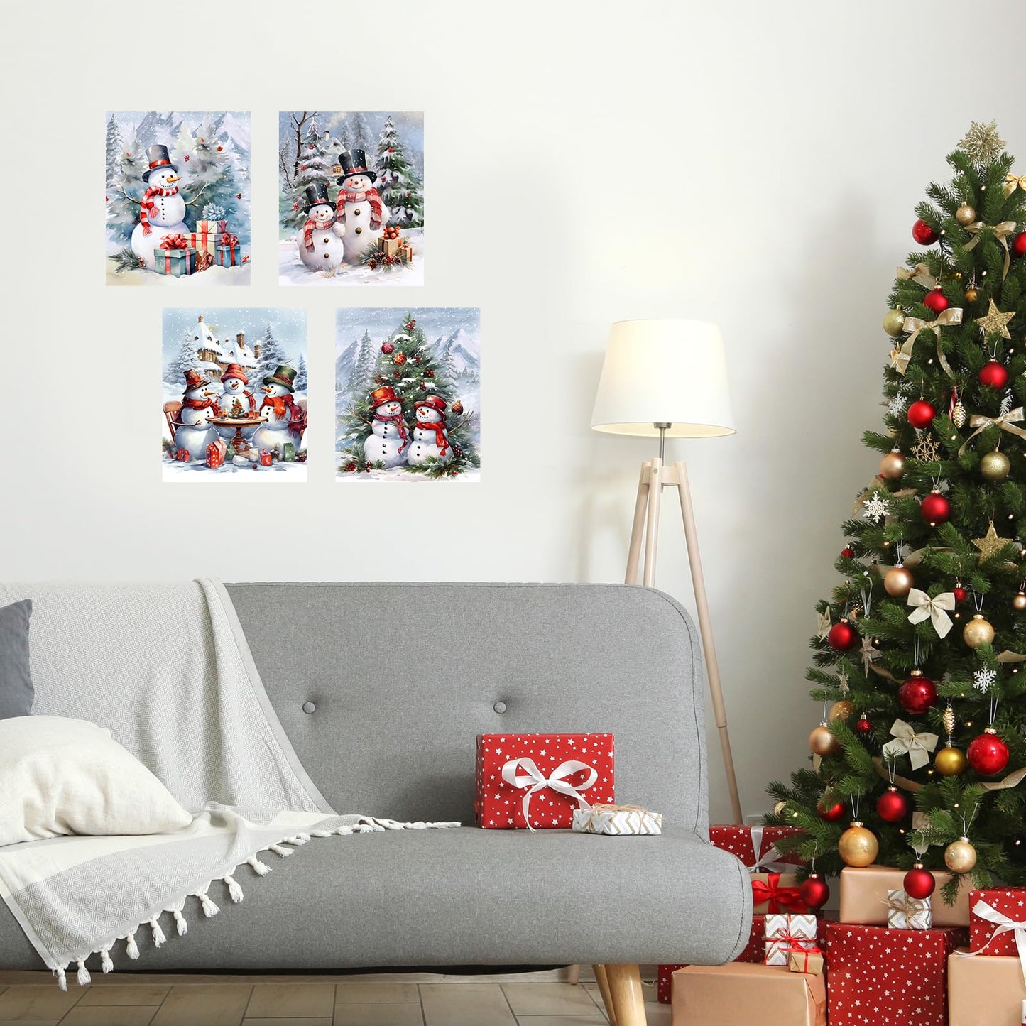 Eersida 4 Pcs Snowman Diamond Painting Kits for Adults Family Snowman Cardinal Diamond Art Kits for Adults Beginner 5d DIY Round Gem Art Home Wall Decor 10 x 11.8 Inches