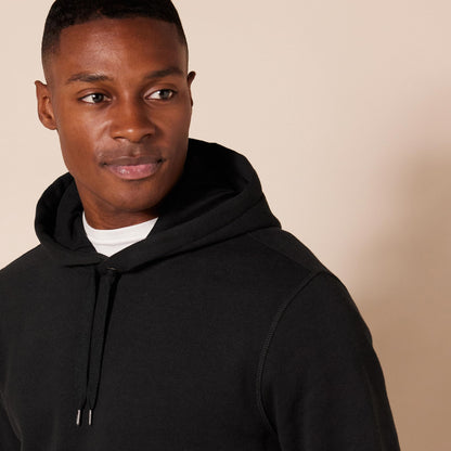Amazon Essentials Men's Pullover Sweatshirt Hoodie, Big & Tall Options Available, Black Heather, X-Large