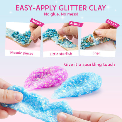 JOVA Klever Kits Mosaic Photo Frame Craft Kit, DIY Crafts for Girls 8-12 6 7 Years Old Girl Gifts Summer Activities, Make Your Own Picture Frame Mosaic Kits for Kids