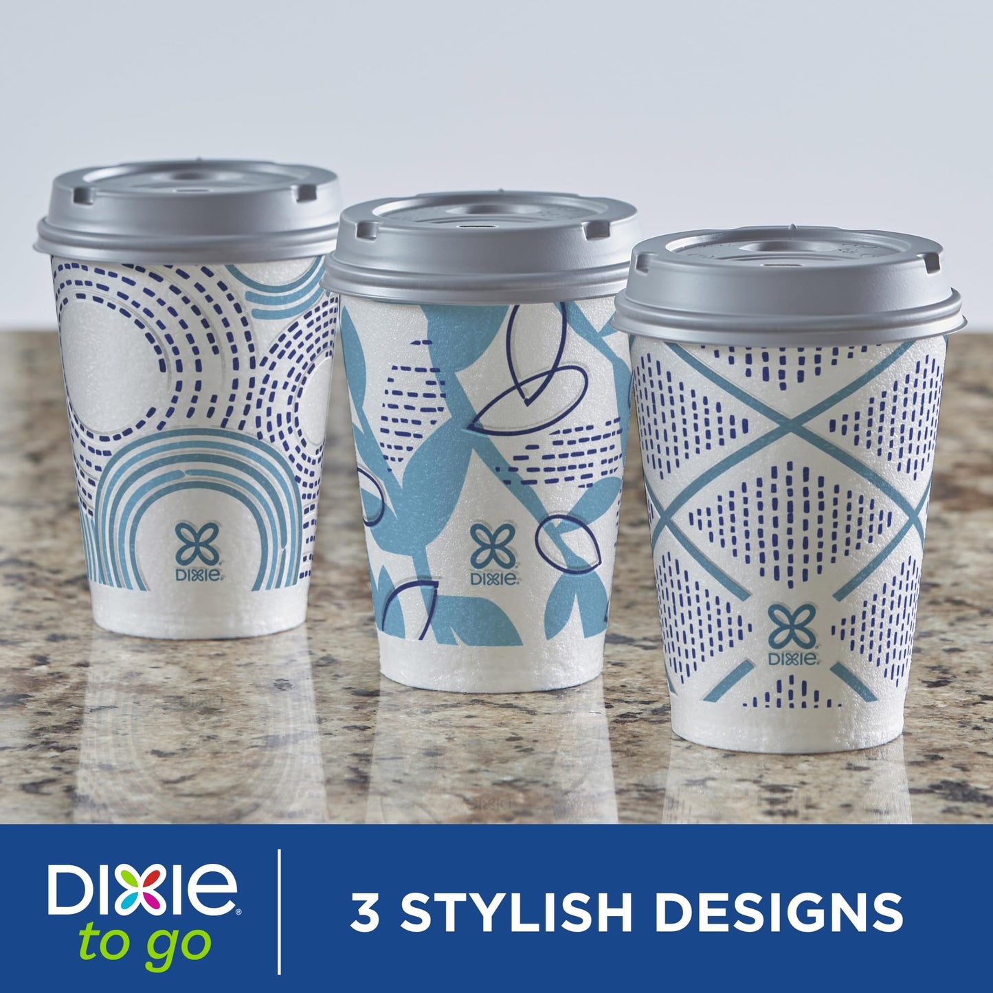 Dixie To Go Paper Coffee Cups With Lids, 12 oz, 156 Count (6 packs of 26 cups), Disposable Insulated Paper Cups for On-The-Go Hot or Cold Beverages