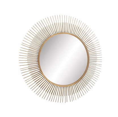 Deco 79 Metal Room Wall Mirror Starburst Entryway Mirror, Wall Mounted Mirror 36" x 2" x 36", Gold