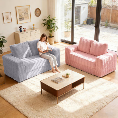 Kasunpul 62" Convertible Sofa Bed, 4 in 1 Folding Couch Bed with Corduroy Fabric & 2 Pillows, Pull Out Floor Couch for Living Room, Bedroom, Apartment (Light Grey)