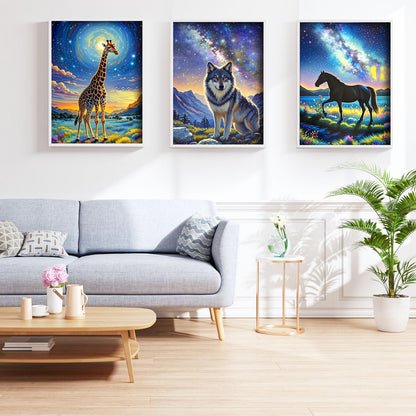 Leixonl Diamond Art Kits for Adults Beginners 6 Pack 5D Diamond Painting Kits for Home Wall Decoration Gifts Round Full Drill 11.8 X 15.7 inch (Animal)