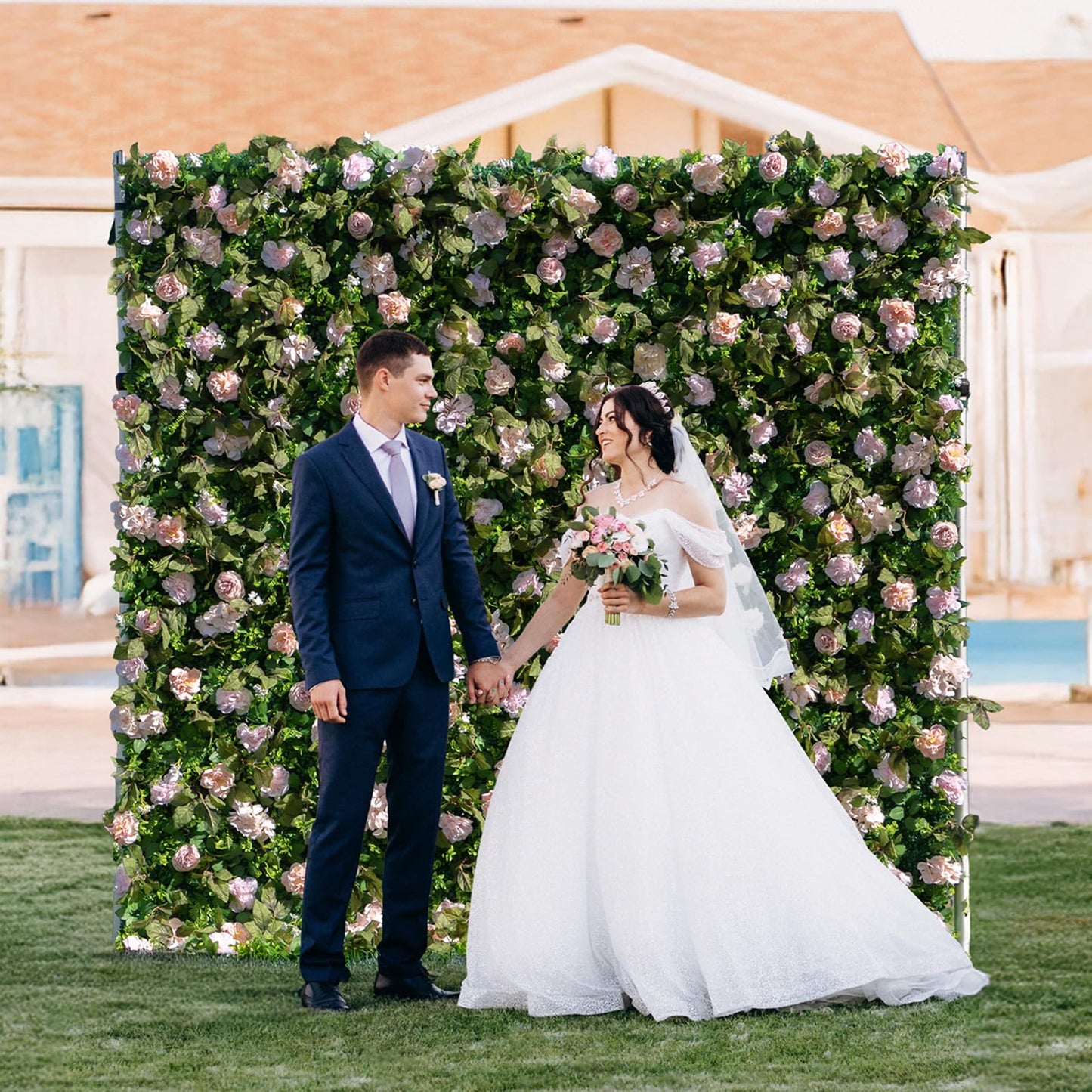 Artificial Luxury‌ Flower Wall Panels, Gorgeous 3D Silk Floral Backdrop for Wedding, Baby Show, Party and Home Decor, Quick Assembly/Storage, Both Eco ＆ Pet Friendly