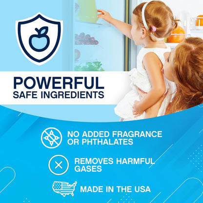 NonScents Refrigerator Deodorizer - Long-Lasting Odor Eliminator with Activated Charcoal | Unscented Freshness