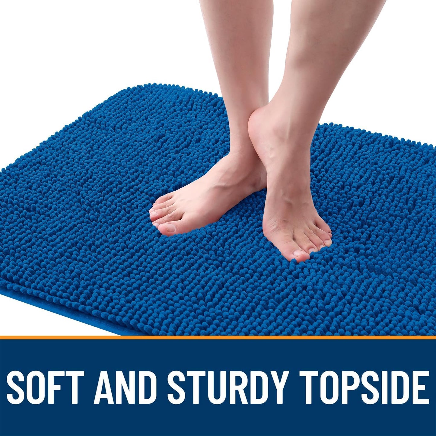 OLANLY Dog Door Mat - Absorbent Non-Slip Mud Mat for Indoor Use | 54x24 Deep Navy Blue