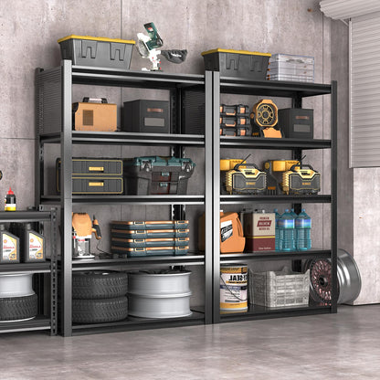 Jaqiumn Metal Garage Shelving Unit, Heavy Duty Adjustable Industrial Storage Shelves, Steel Storage Rack for Garage, Warehouse, Basement, Black, 72" H x 47.2" W x 23.6" D, 3 Pack
