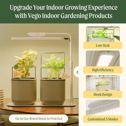 Countertop Vego garden Mini Planter Indoor Pots with Trellis Self-Watering Herb Planter for Climbing Vegetables Flowers
