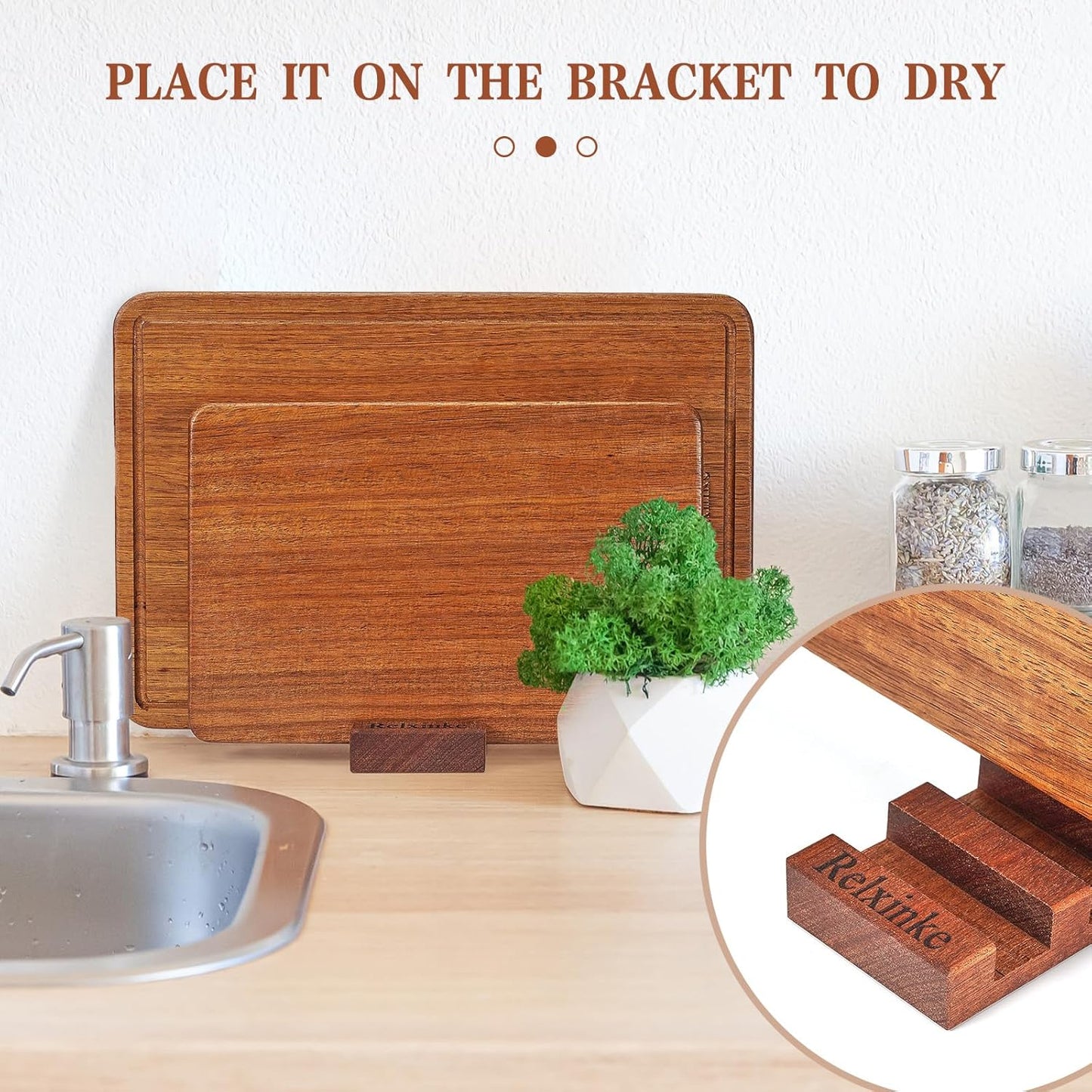 16.9x11.8 Solid Teak Wood Cutting Board One Piece Non Glued Large Thick Crack Resistant Wooden Chopping Board