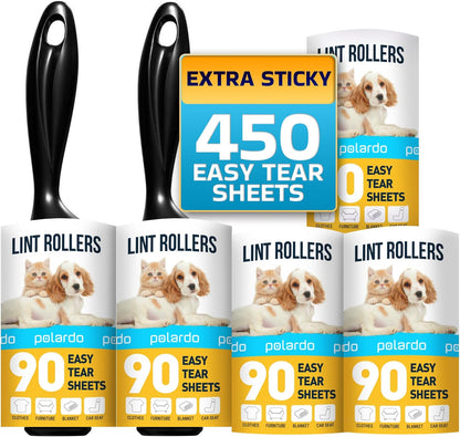 Skiennix Lint Rollers - Effective Pet Hair Remover for Couch, Clothes & Furniture - 5 Large Sticky Rollers