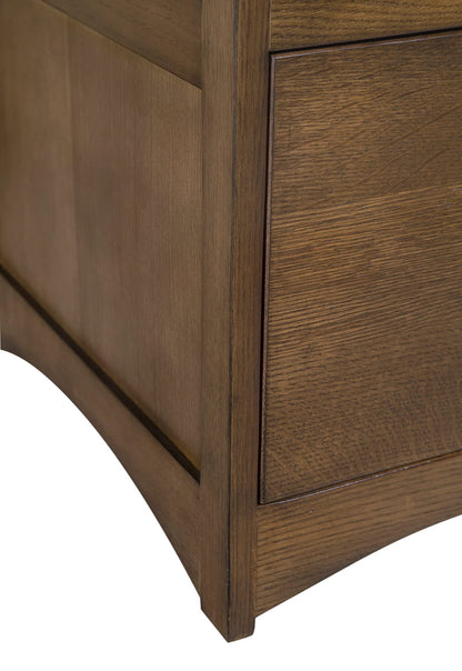 Crafters and Weavers Mission Solid Oak 4 Drawer File Cabinet - Dark Brown Walnut