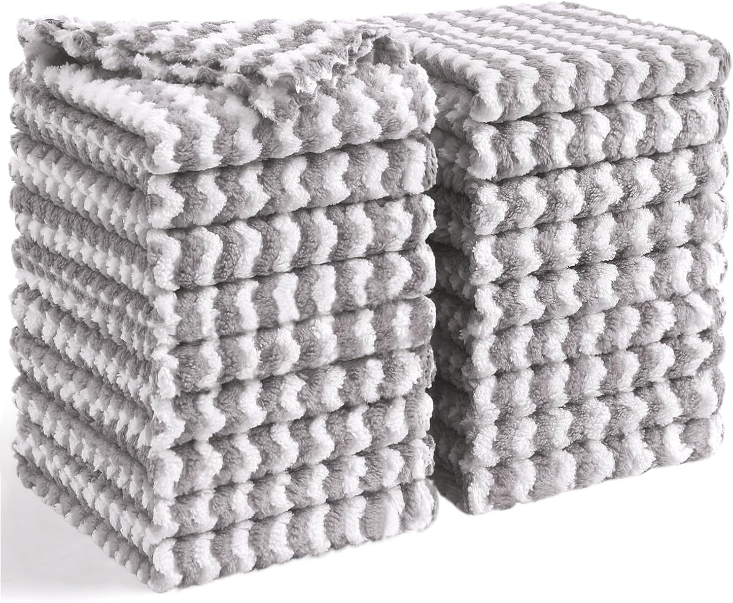 18 Pack No-lint,10 10 inches, Homaxy Kitchen Dish Cloths, Ultra Soft and Absorbent Dish Towels, Reusable Fast Drying