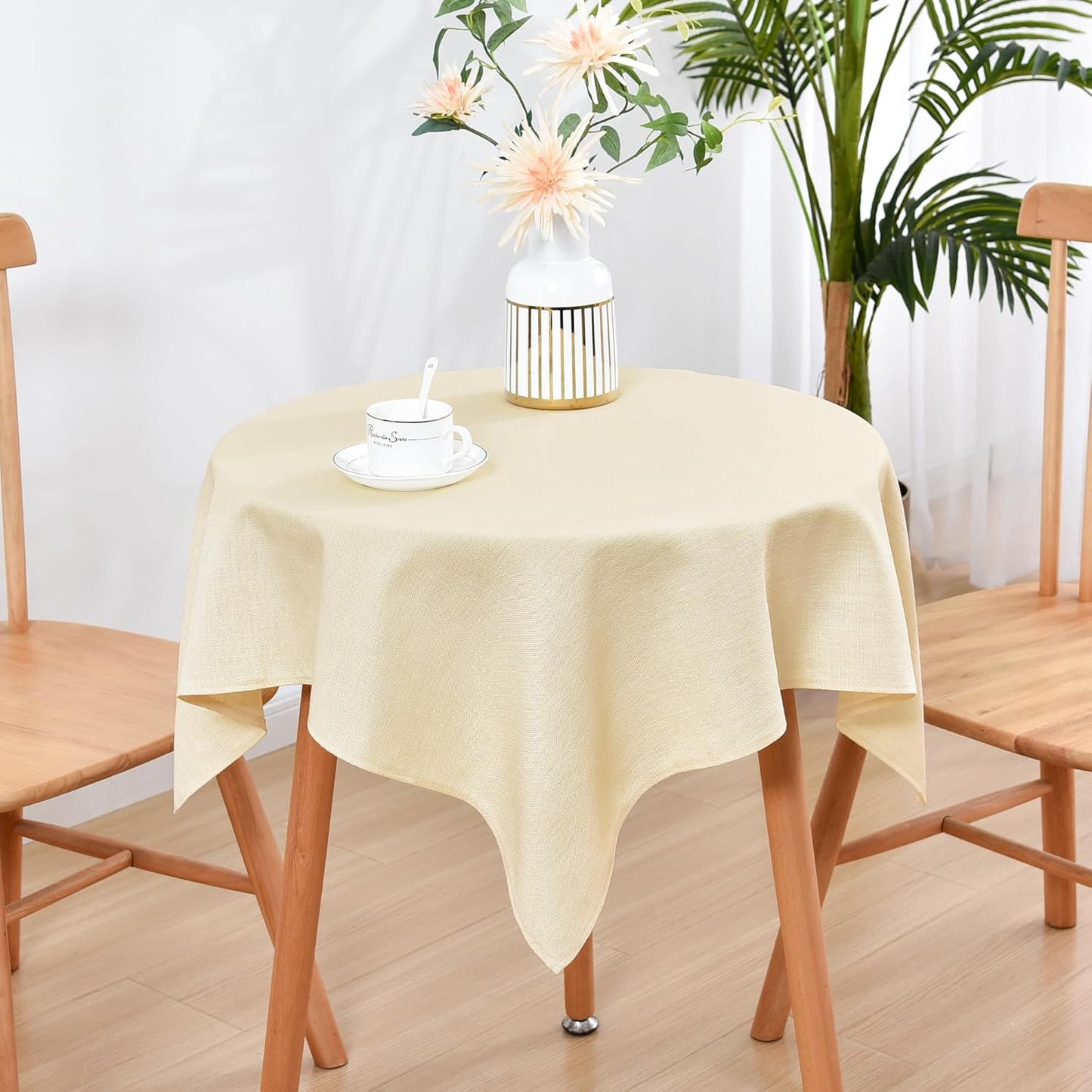 36x36 Inch Wolkemer Square Tablecloth Rustic Textured Polyester Tablecloths Washable Farmhouse Table Cover