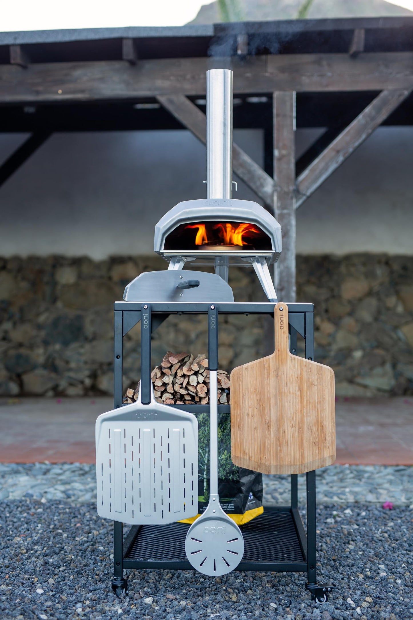 Ooni Modular Stainless Steel Table – Medium Size – Stainless Steel Kitchen Trolley – Table for Outdoor Oven – Accessories