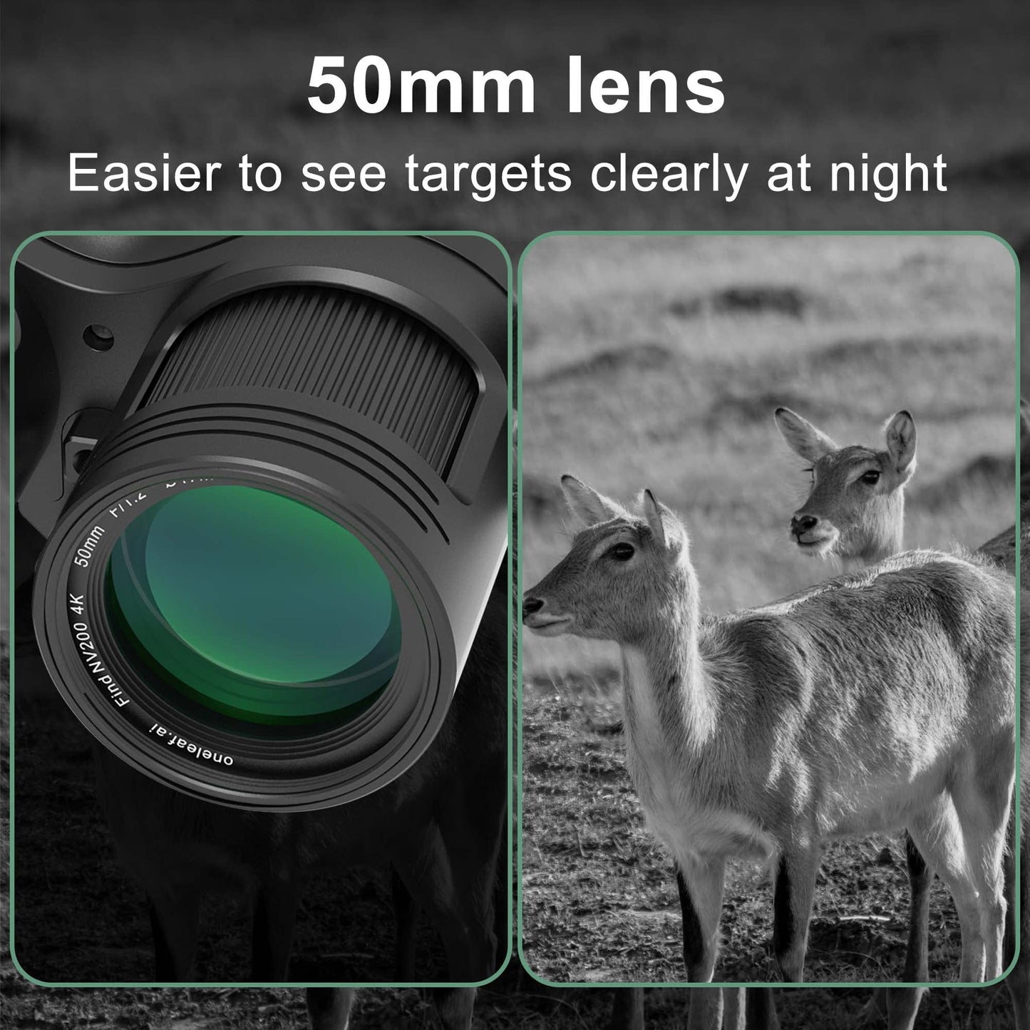 oneleaf.ai Find NV200 LRF 50mm 4K Digital Day/Night Vision Binoculars with Laser Rangefinder