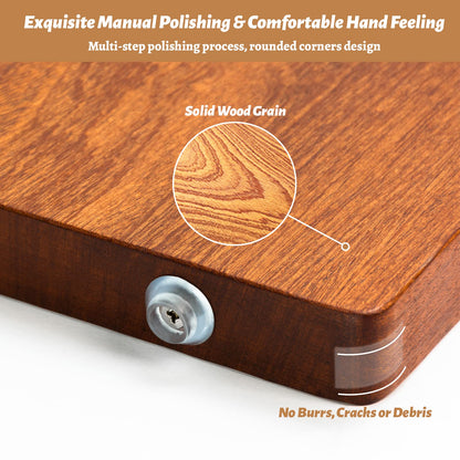 Brosisincorp Real Solid Sapele Cutting Board One Piece No Glue Non Toxic All Whole Single Wood Butcher Block Thick Hard Wood Heavy Duty Edge Grain (Medium, 14.96"L*11.02"W*0.98"Th)