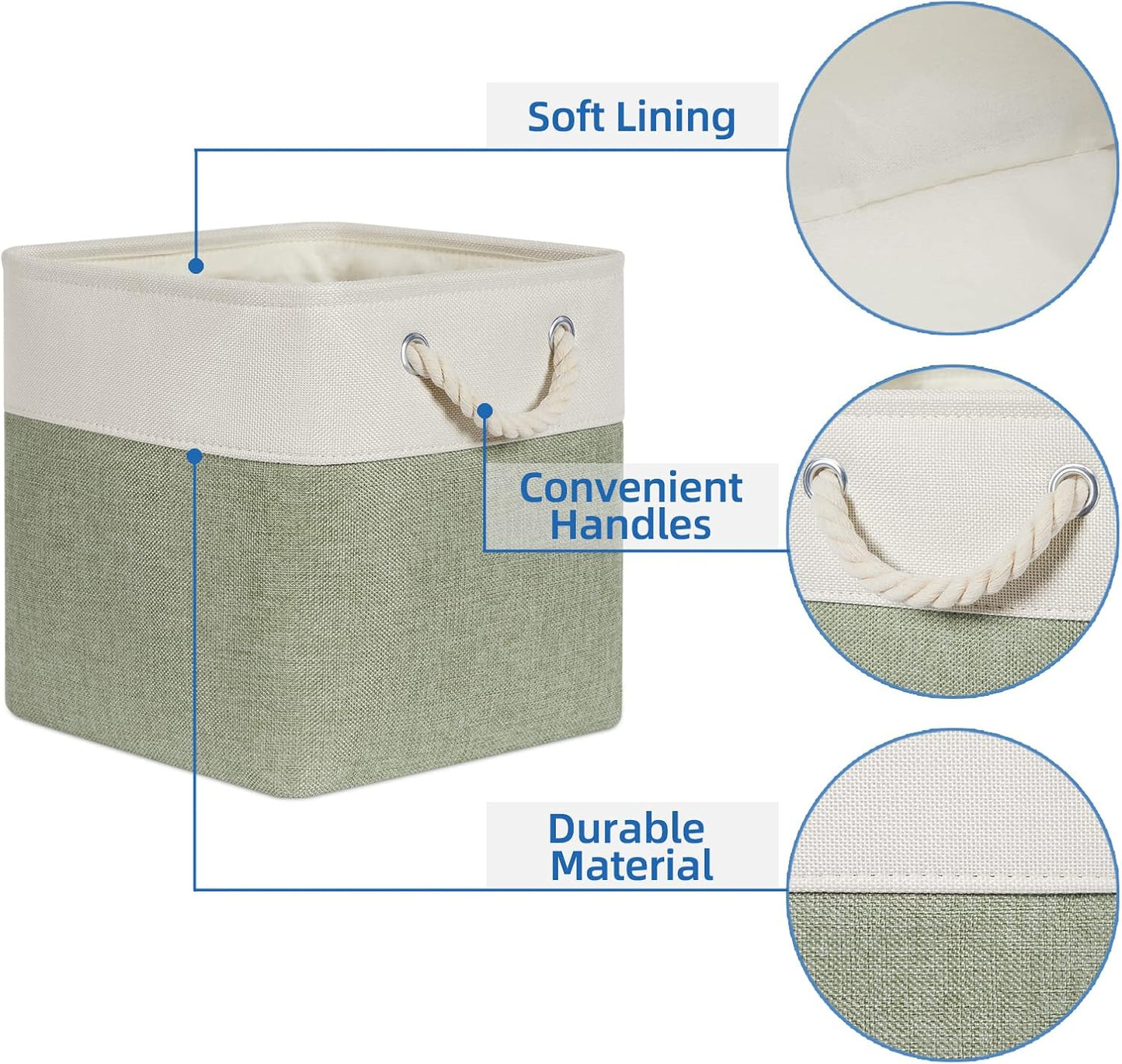 11 Inch 4Pack Temary Cube for Shelves Bin Fabric Storage Baskets for Organizing Toys, Clothes, Decorative Baskets
