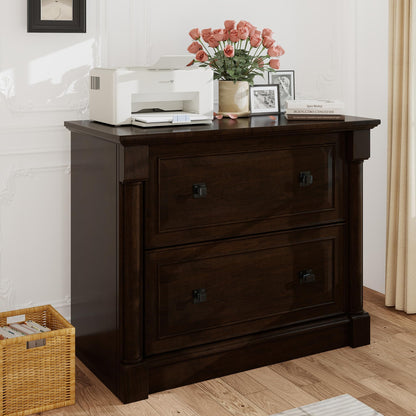 blini 2 Drawer File Cabinet Farmhouse Lateral File Cabinet with Hanging File Folders，Fits Letter/Legal/A4 Sizes, 36.8" Large Wood File Storage Cabinets Printer Stand for Home Office