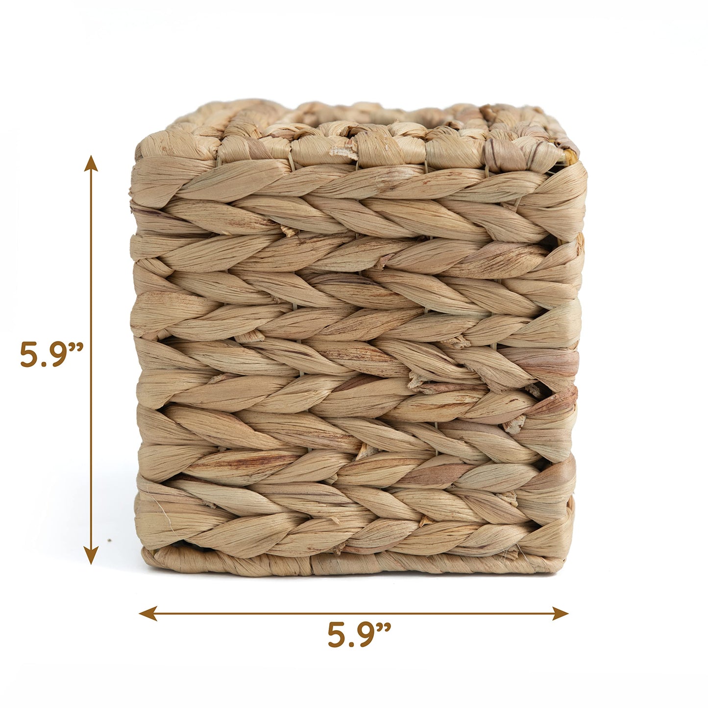 KOLWOVEN Tissue Box Holder - Square- Rattan Wicker Tissues Cube Box Cover -Boho Decorative Woven Facial Tissue Holder on Table and Barthroom (Square)