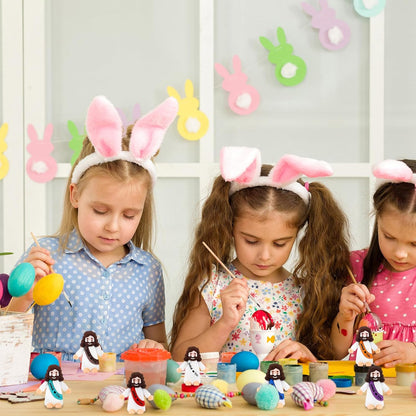 URSKYTOUS Mini Jesus Figurines - 50Pcs Tiny Rubber Jesus Toys for Easter Eggs & Baptism Gifts