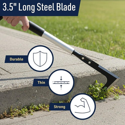 Kings County Tools Crack Weeder - Telescoping Long Handle Weed Puller (31.5” to 49”) for Sidewalks & Gardens